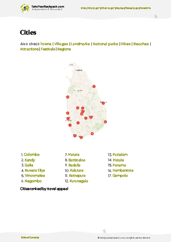 example page 6 from our offline Travel Guide for Sri Lanka